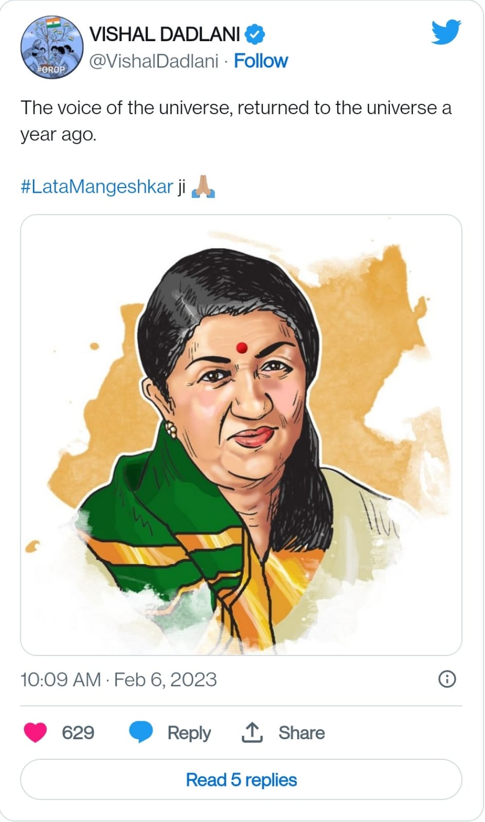 lata ji tweet